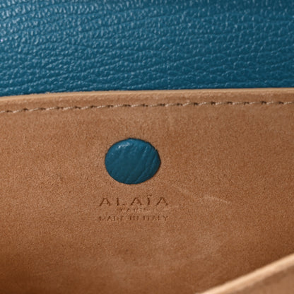 Alaia Grained Calfskin Small Le Papa Crossbody Bleu Lagon 6 of 9
