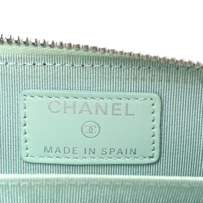 Chanel Patent Calfskin Quilted Zip Coin Purse Light Green 12 of 16