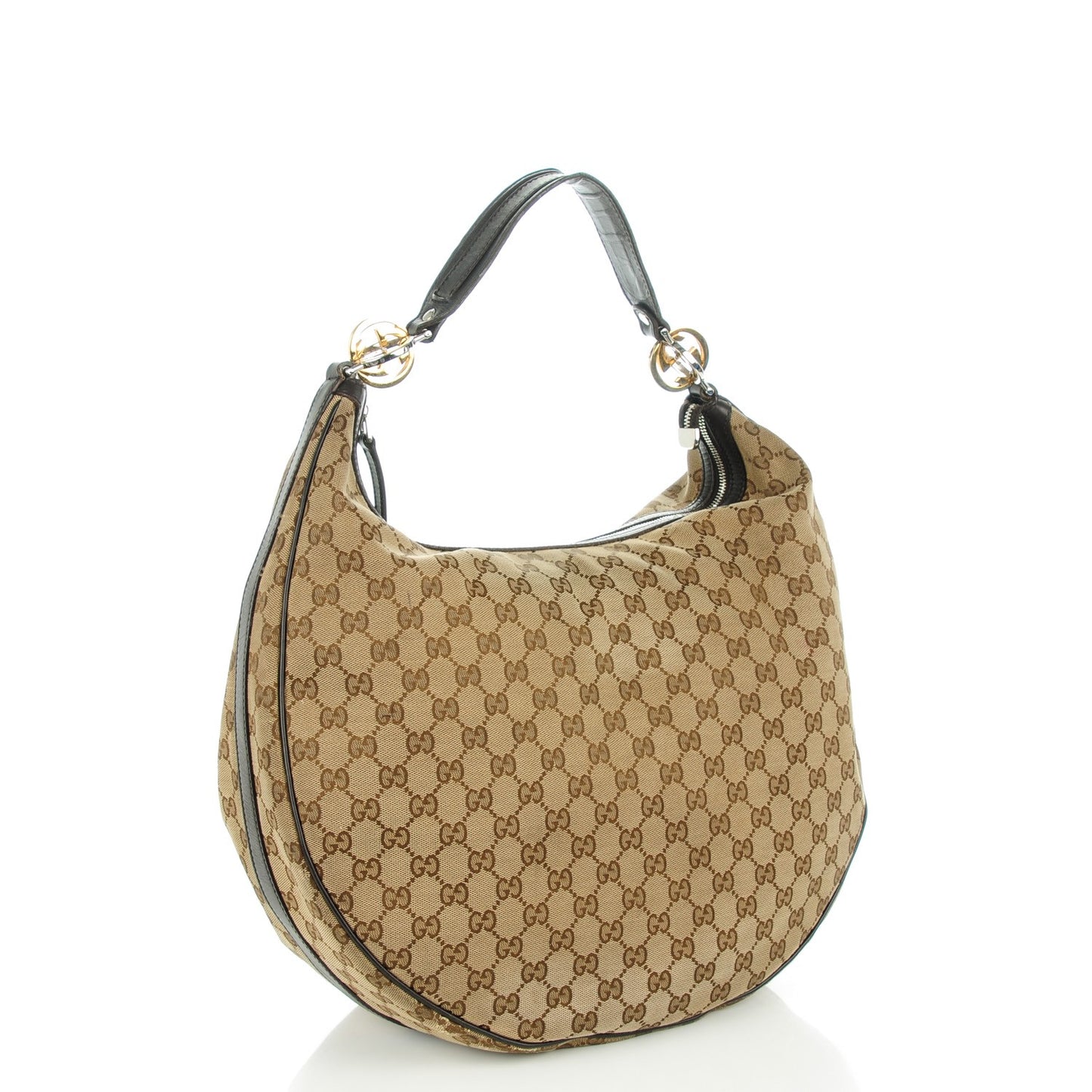 Monogram Large GG Twins Hobo Dark Brown