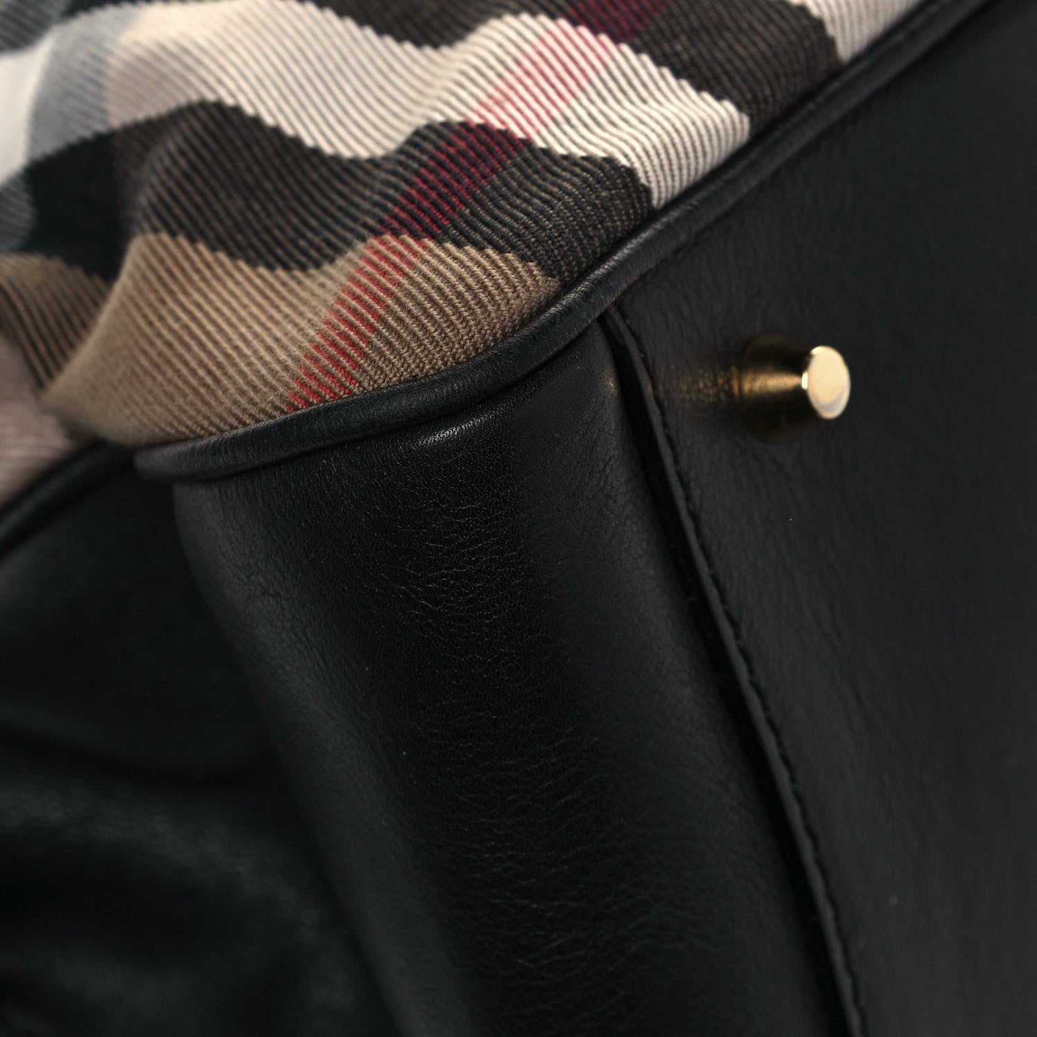 Burberry Derby Calfskin House Check Milverton Satchel Black 9 of 14