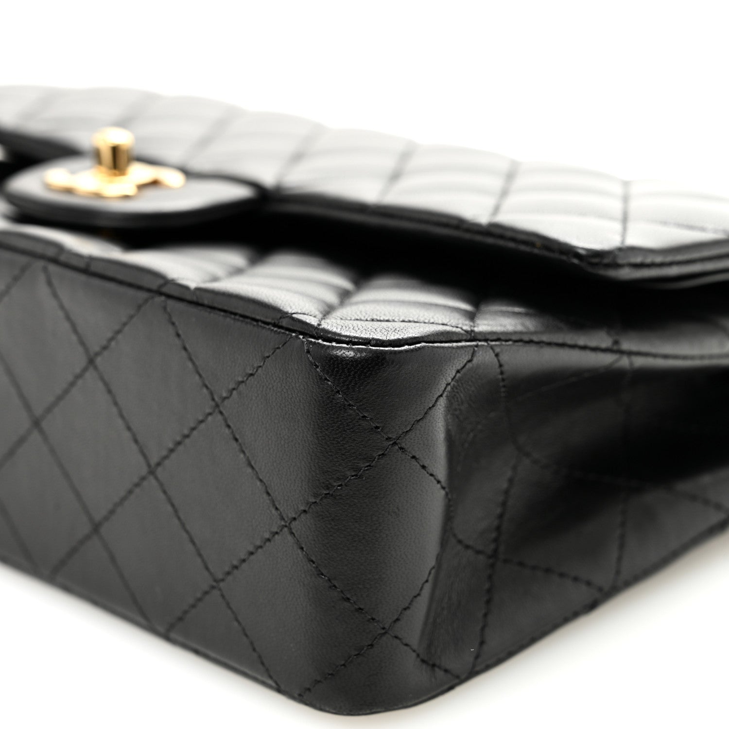 Chanel Lambskin Quilted Medium Double Flap Black 10 of 11