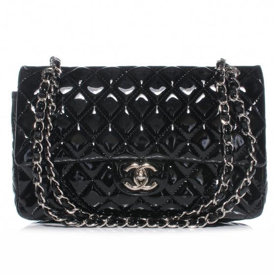 Chanel Patent Medium Double Flap Black 1 of 9