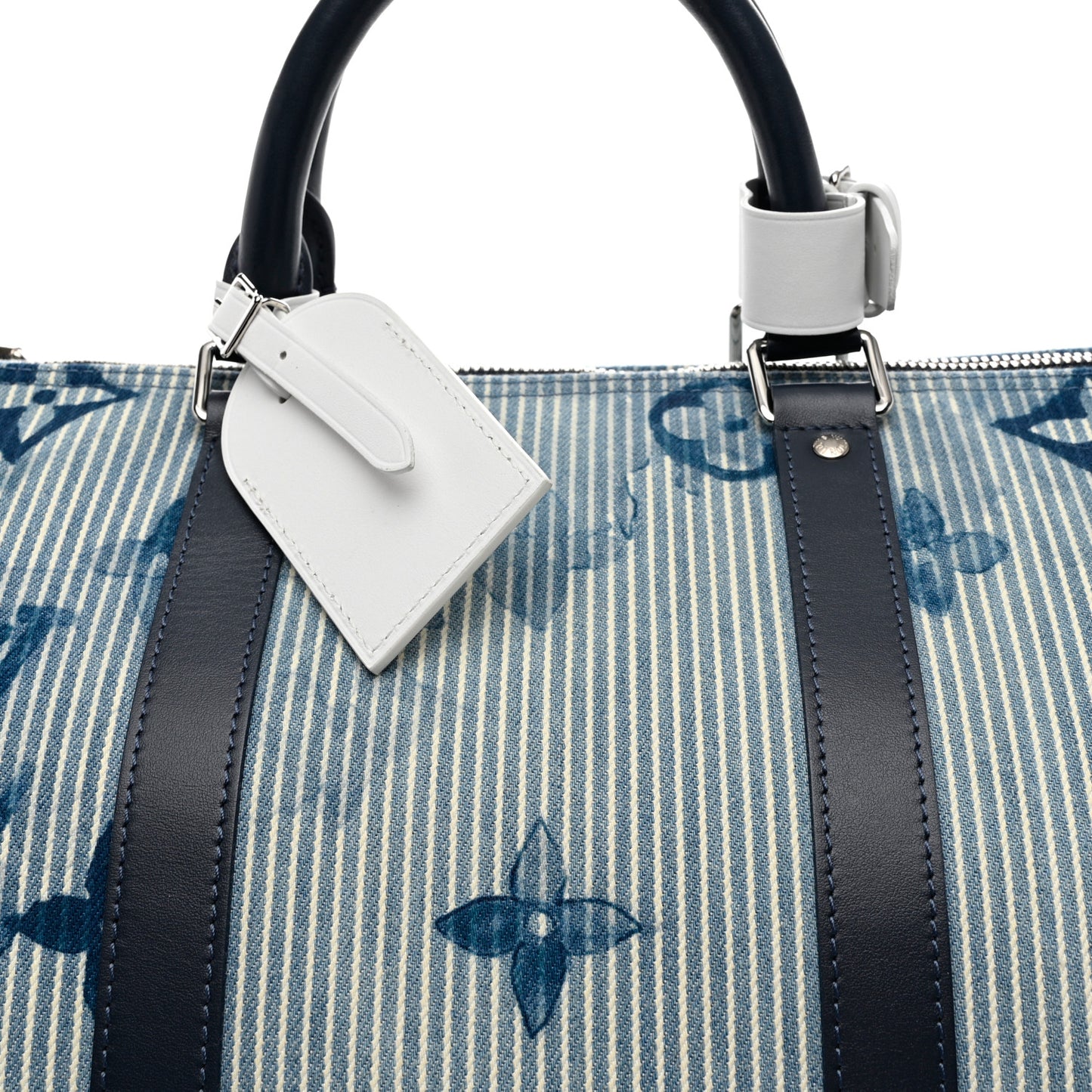 Monogram Watercolor Keepall Bandouliere 50 Hickory Stripes Denim
