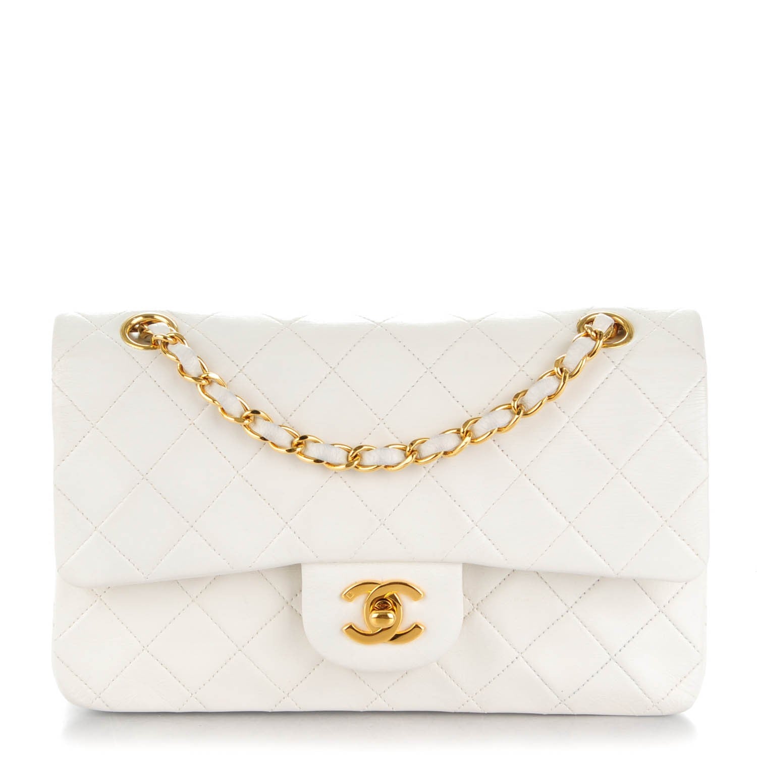 Chanel Lambskin Quilted Small Double Flap White 1 of 10