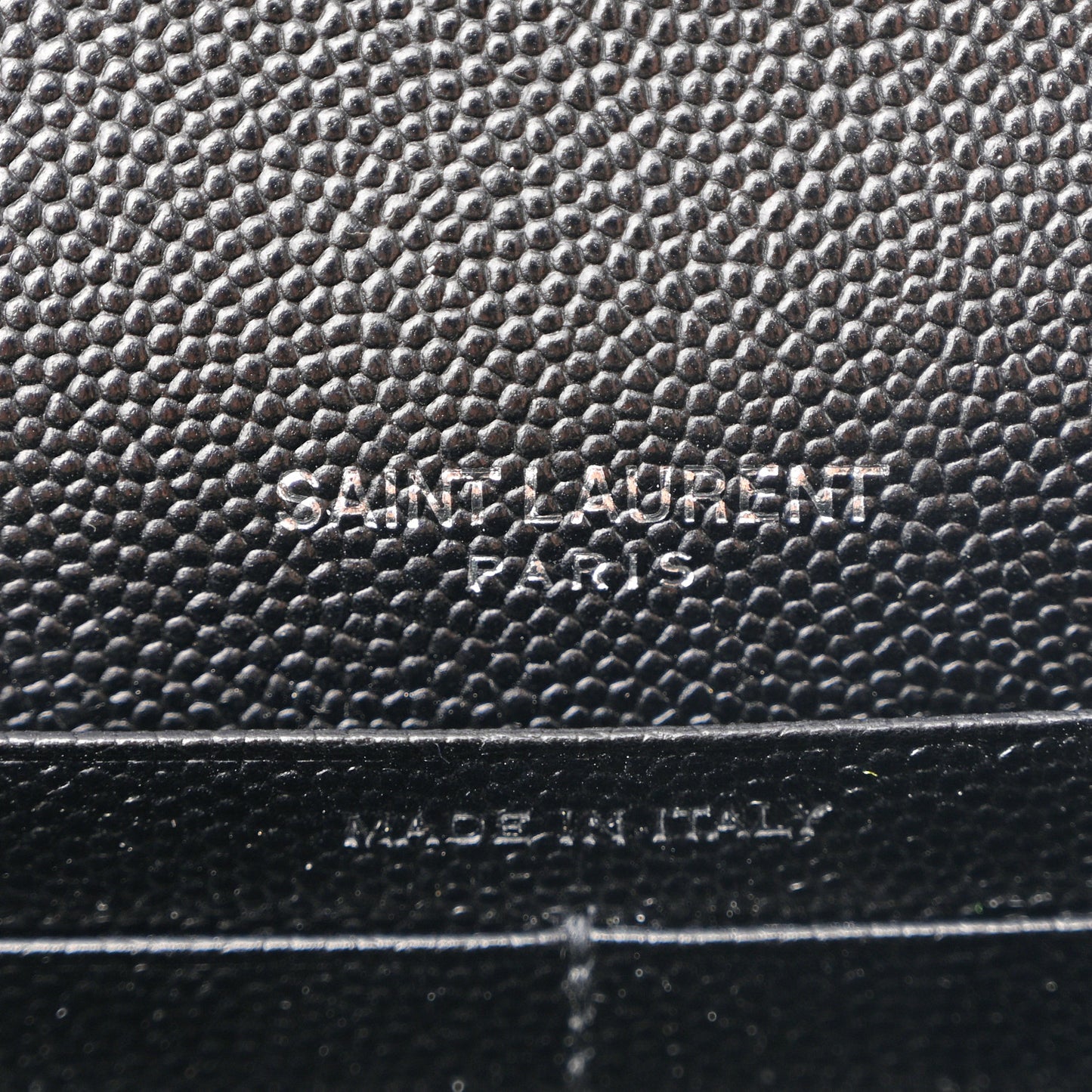 Grain De Poudre Matelasse Chevron Monogram Envelope Chain Wallet Black