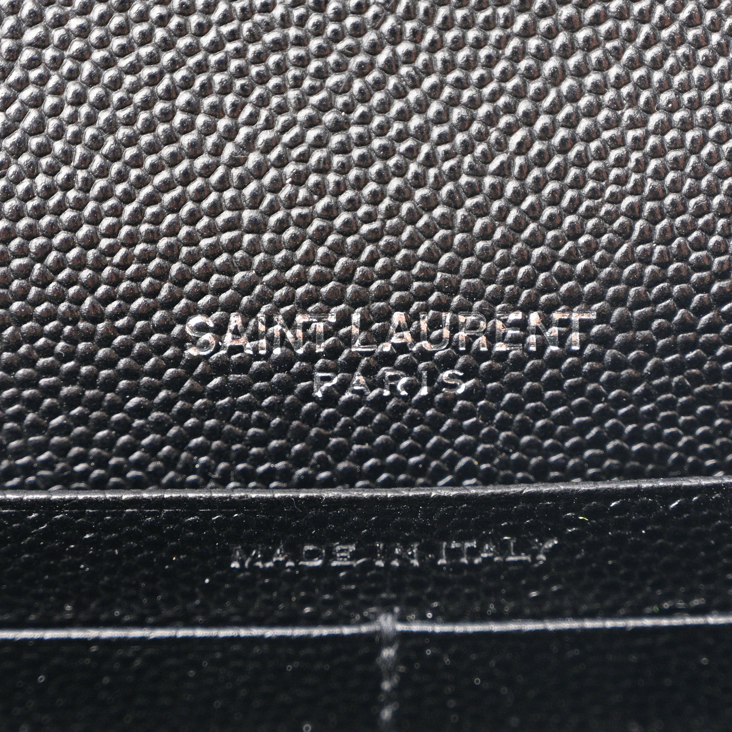 Saint Laurent Grain De Poudre Matelasse Chevron Monogram Envelope Chain Wallet Black 6 of 10