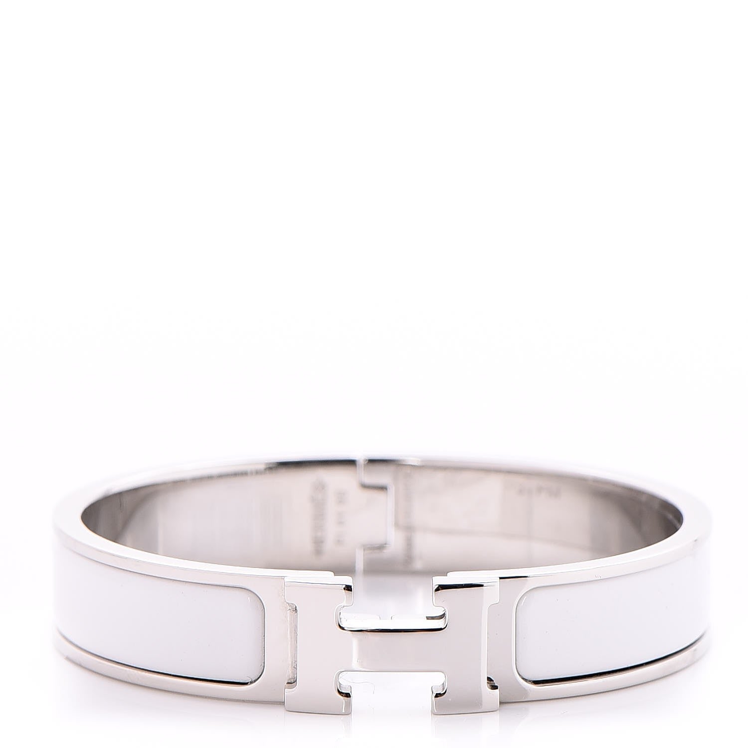 Hermes Enamel Narrow Clic Clac H Bracelet PM White 1 of 6