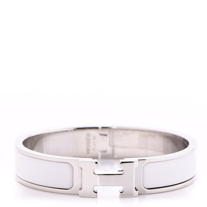 Hermes Enamel Narrow Clic Clac H Bracelet PM White 1 of 6