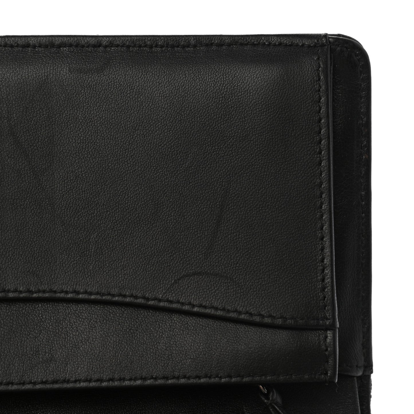 Lambskin Quilted Yen Wallet Black