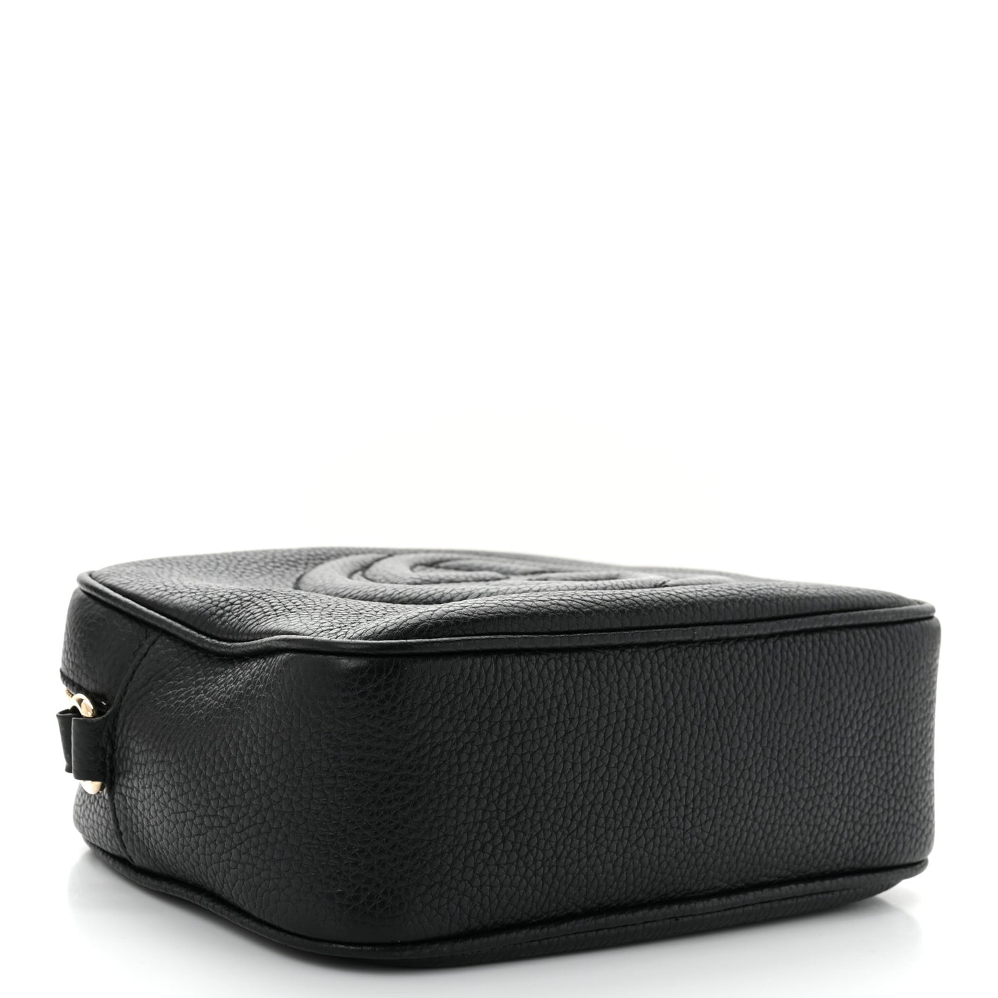 Pebbled Calfskin Small Soho Disco Bag Black