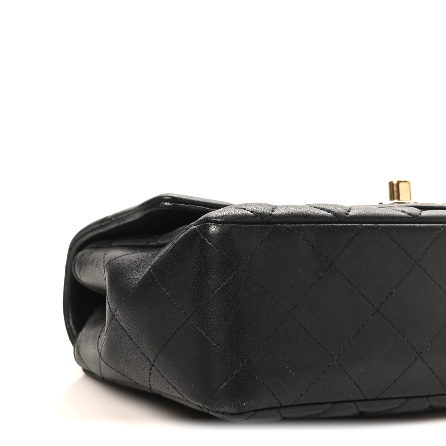 Lambskin Quilted Mini Coco Charms Rectangular Flap Black