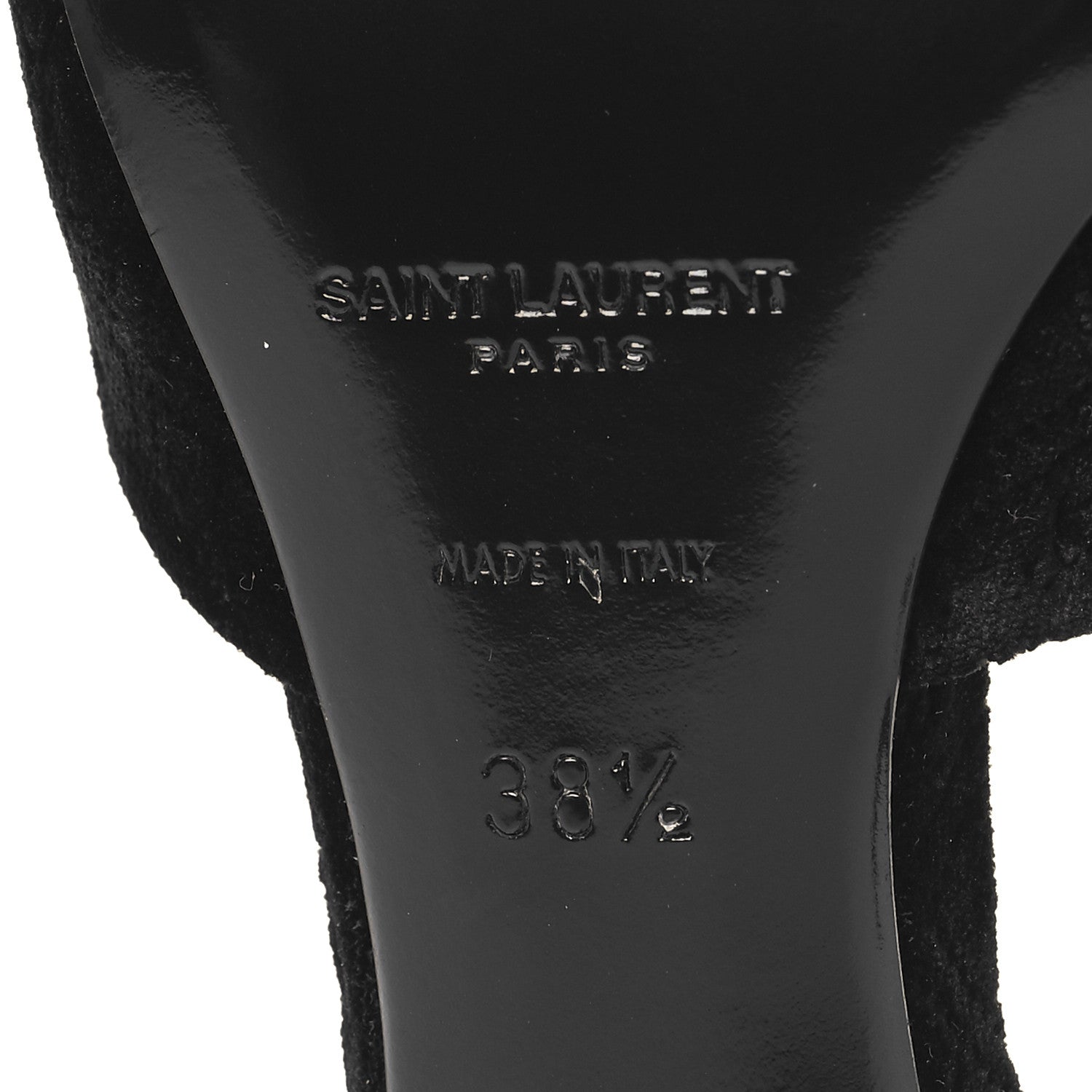Saint Laurent Suede All-Over Monogram Le Maillon 60 Mules 38.5 Black 8 of 9
