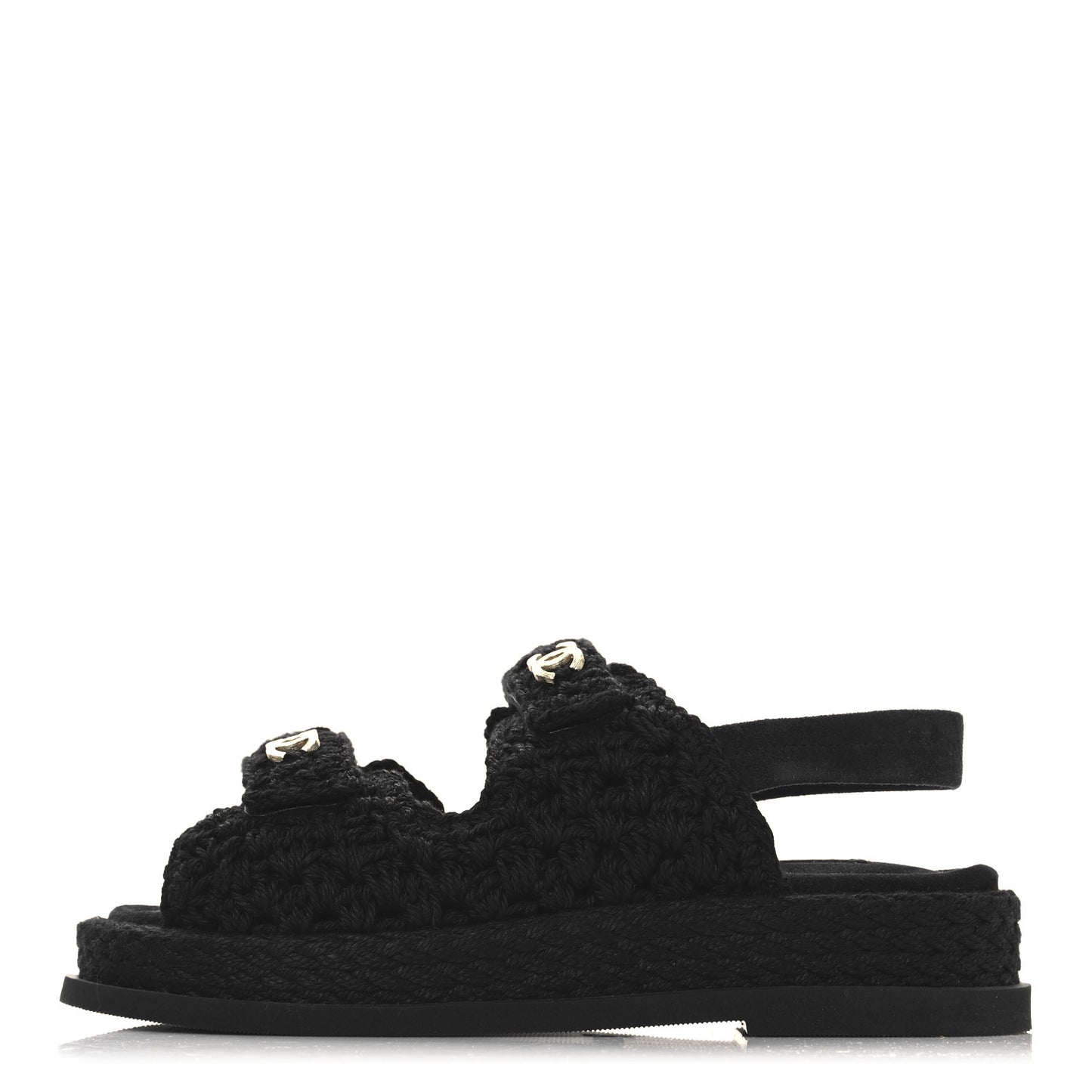 Crochet Velcro Dad Sandals 36 Black