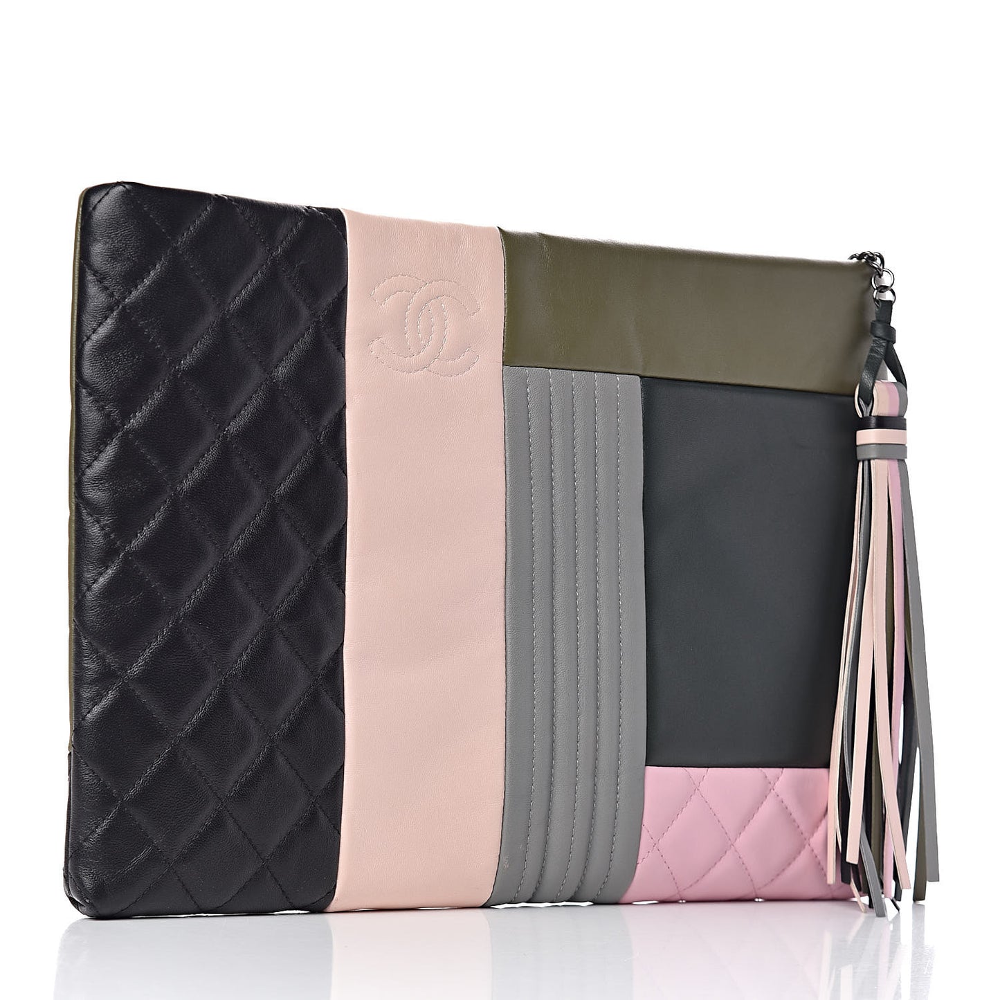 Lambskin Patchwork Large Cosmetic Case Multicolor