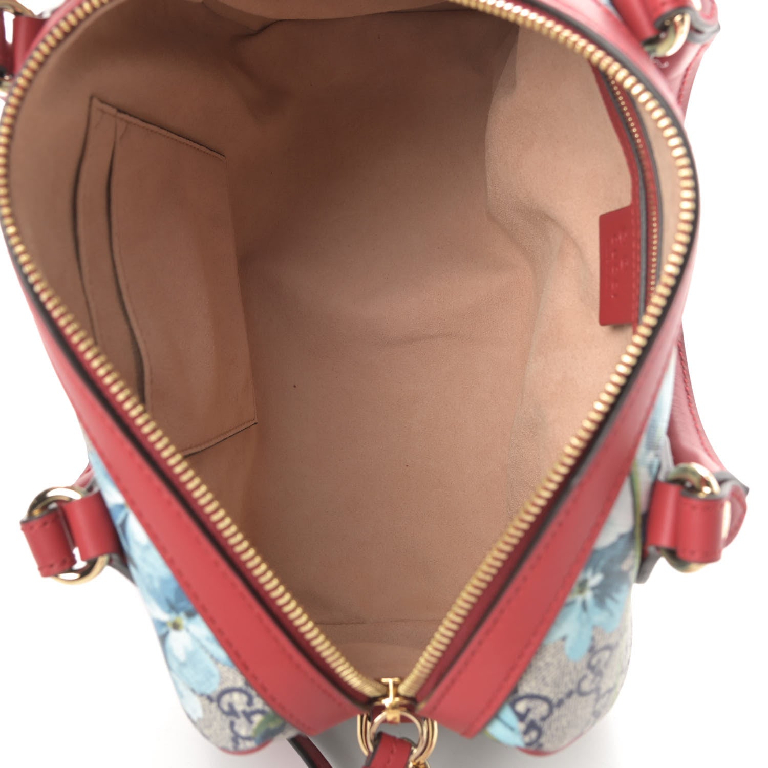 Gucci GG Supreme Monogram Blooms Small Boston Beige Blue Navy Hibiscus Red 5 of 10