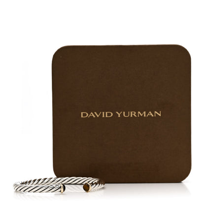 David Yurman Sterling Silver 14K Yellow Gold Tiger's Eye 6mm Cable Cuff Bracelet 6 of 6