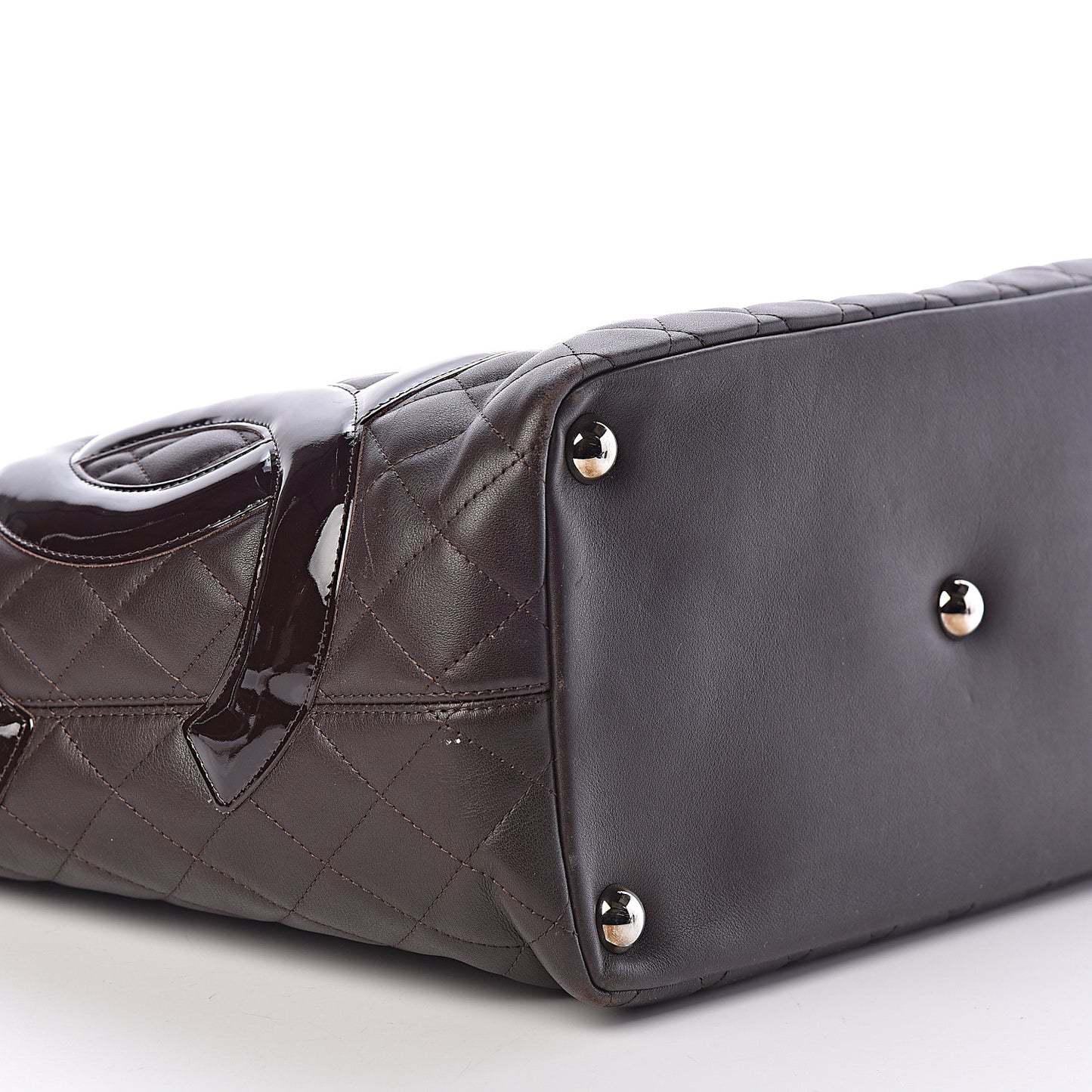 Calfskin Quilted Large Cambon Tote Brown