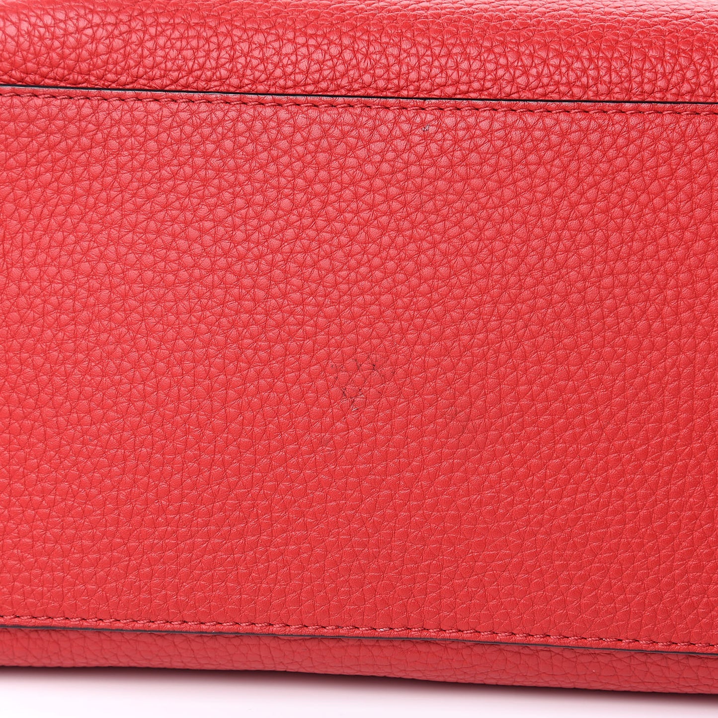 Grained Calfskin Rockstud Shoulder Tote Rouge Pur