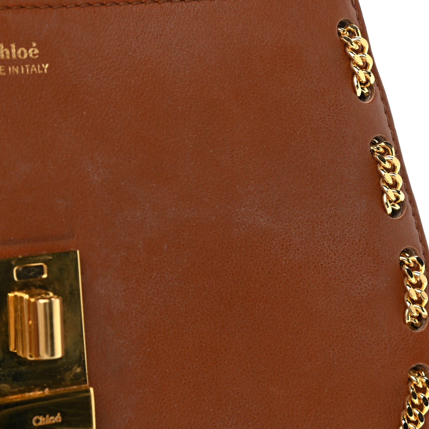 Lambskin Drew Threaded-Chain Shoulder Bag Classic Tobacco