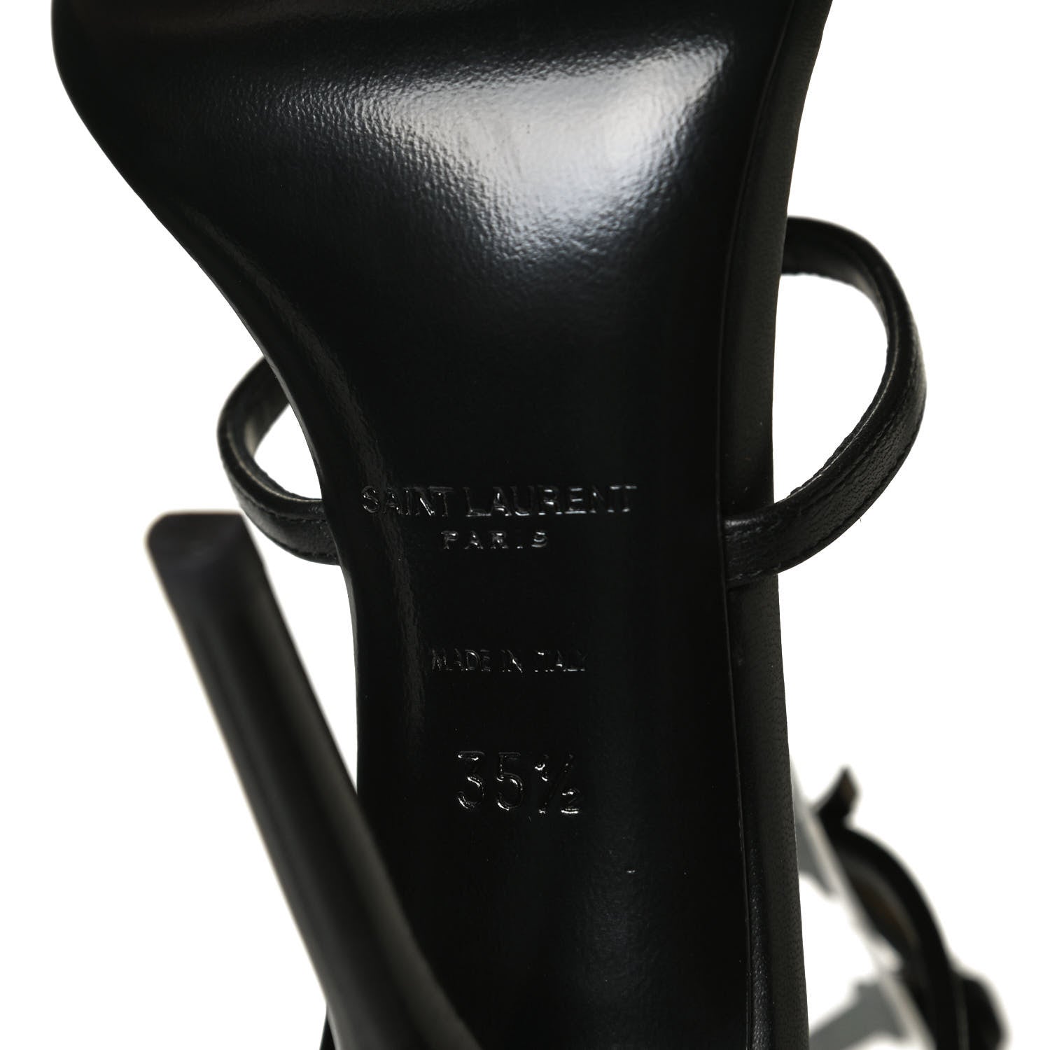 Saint Laurent Calfskin Cassandra 110 Sandals 35.5 Black 7 of 9