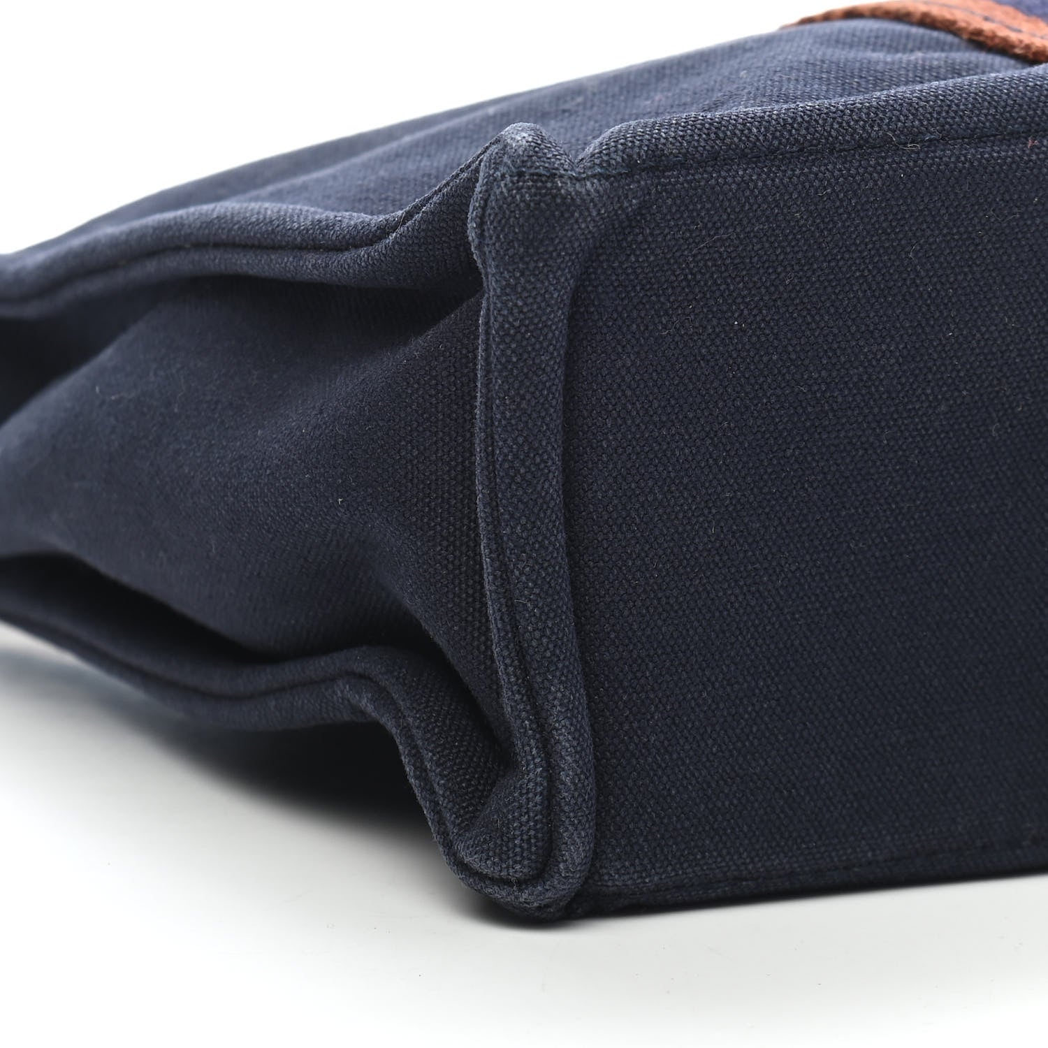 Hermes Canvas Tout Fourre PM Navy Brown 8 of 9