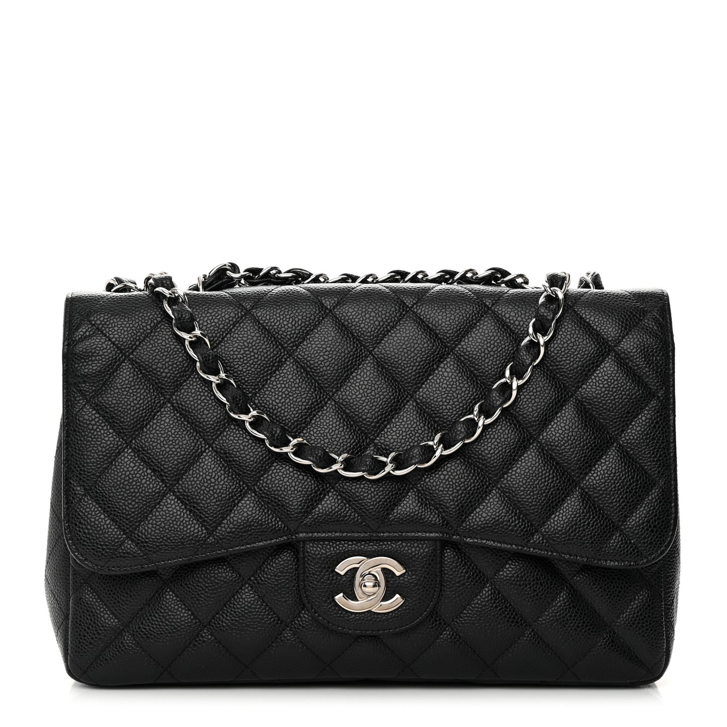 Caviar Quilted Jumbo Single Flap Black