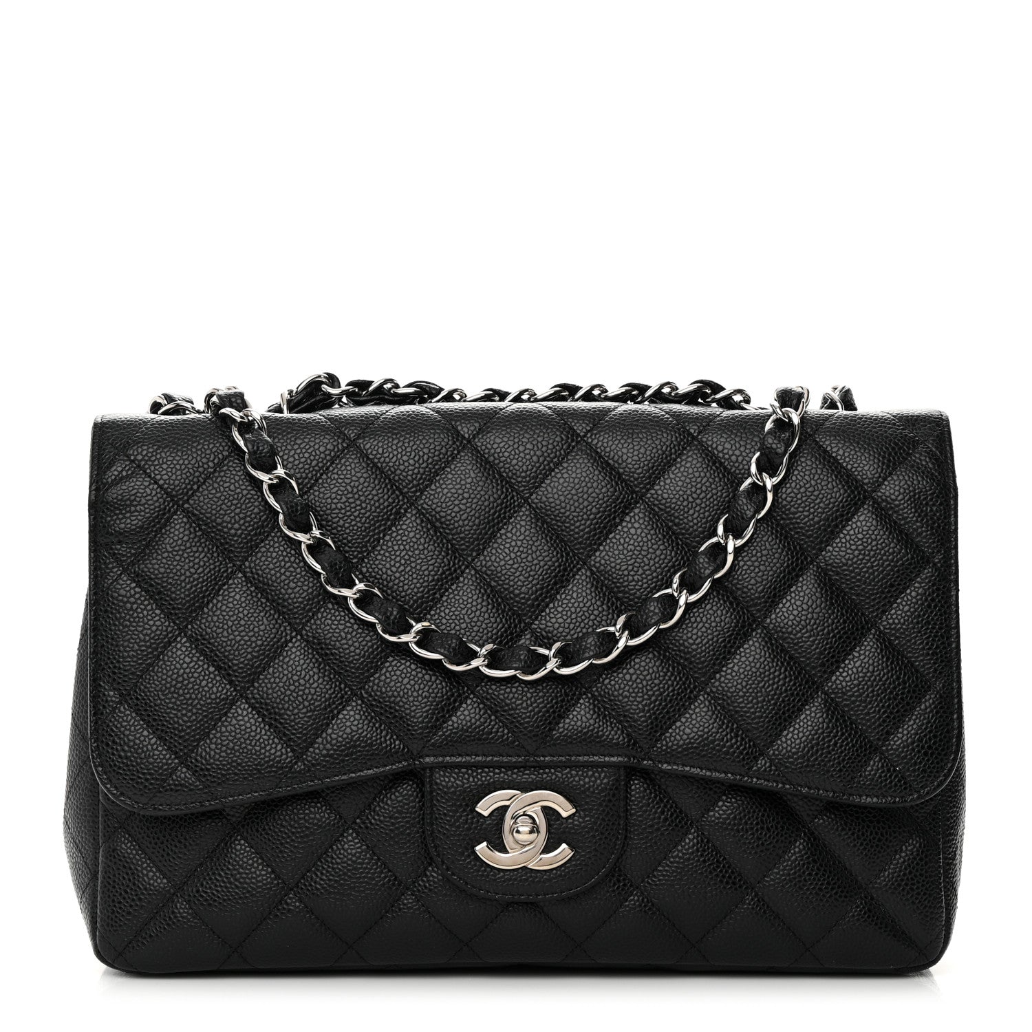 Chanel Caviar Quilted Jumbo Single Flap Black 1 of 16