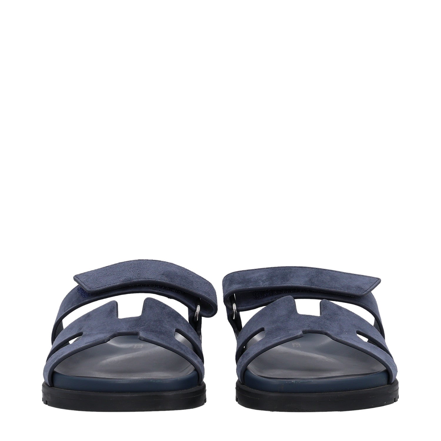 Hermes Suede Goatskin Womens Chypre Sandals 35.5 Bleu Celeste 3 of 11