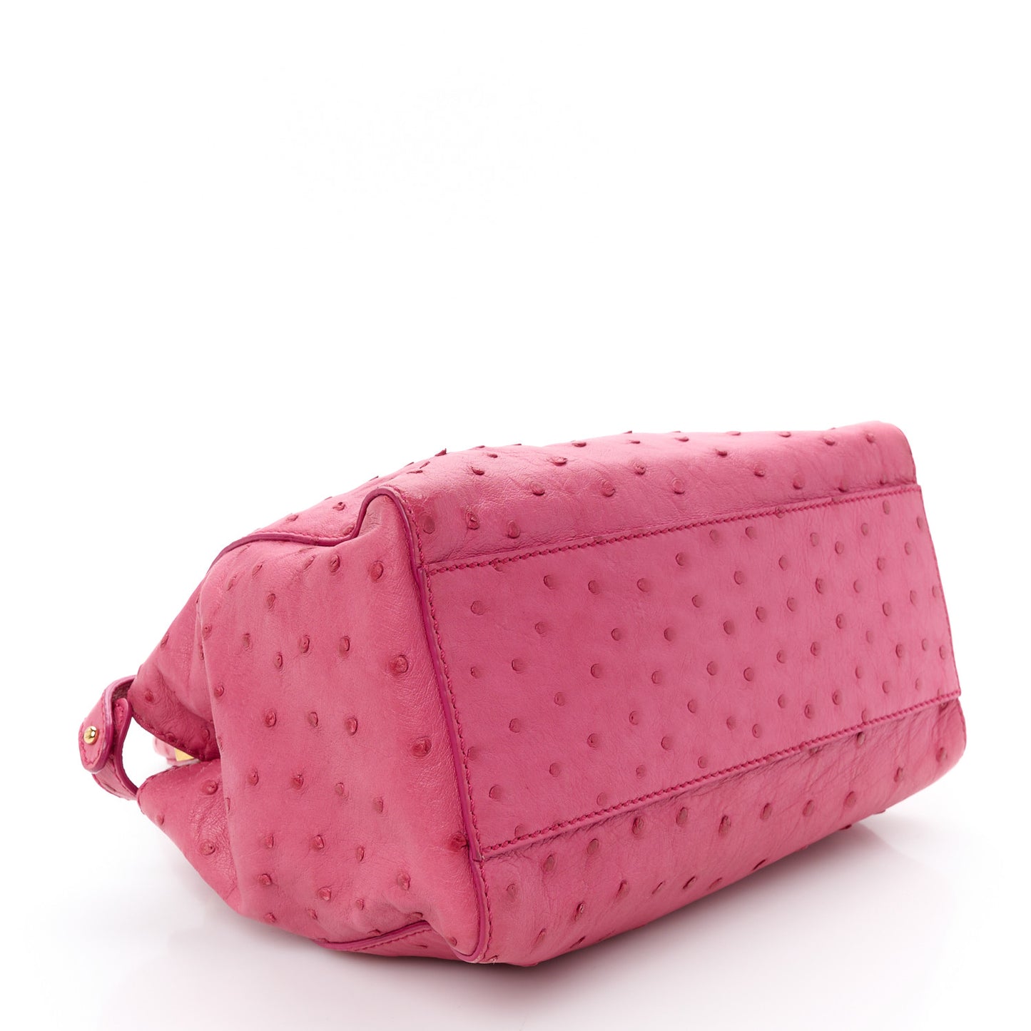 Ostrich Shiny Nappa Mini Peekaboo Iconic Satchel Fuchsia