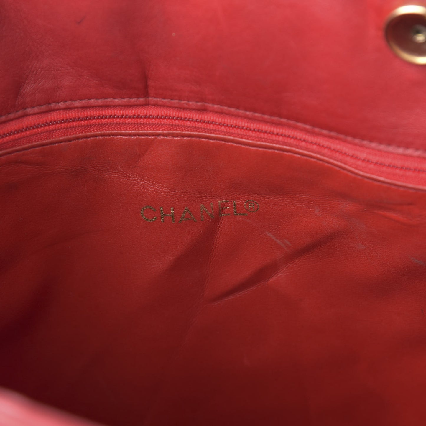 Lambskin Quilted Tote Red