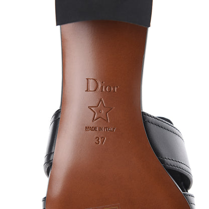 Christian Dior Calfskin 30 Montaigne Mid-Heel Slide Sandals 37 Black 7 of 7