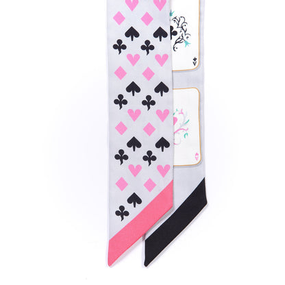 Hermes Silk Jeu de Cartes Twilly Gris Perle Rose Black 2 of 3