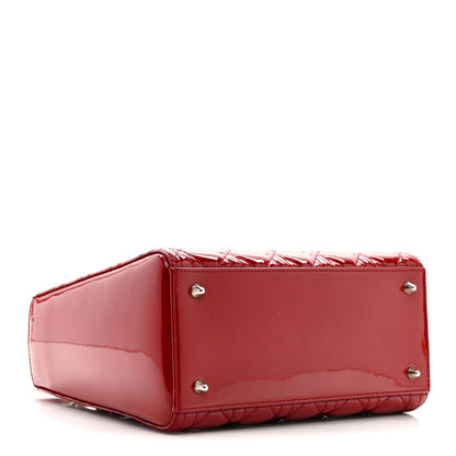 Christian Dior Patent Cannage Medium Lady Dior Burgundy Red 4 of 10