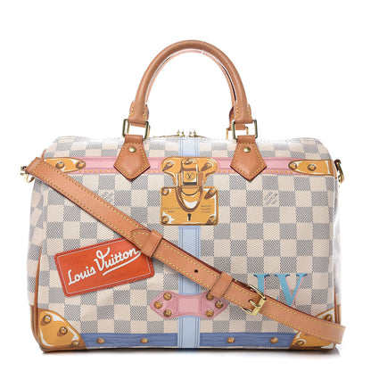 Louis Vuitton Damier Azur Summer Trunks Speedy Bandouliere 30 1 of 19