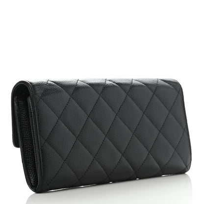 Chanel Caviar Quilted Large Flap Wallet Black 3 of 8