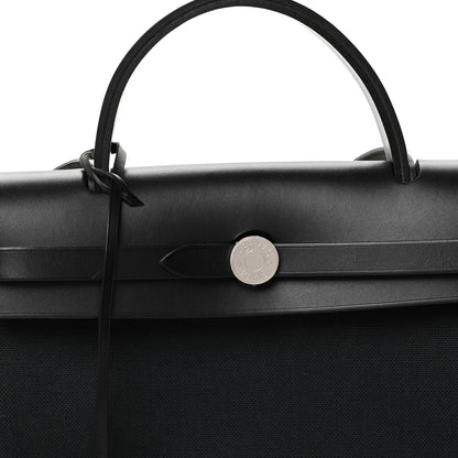 Hermes Military Toile Vache Hunter Herbag Zip PM 31 Black 9 of 11