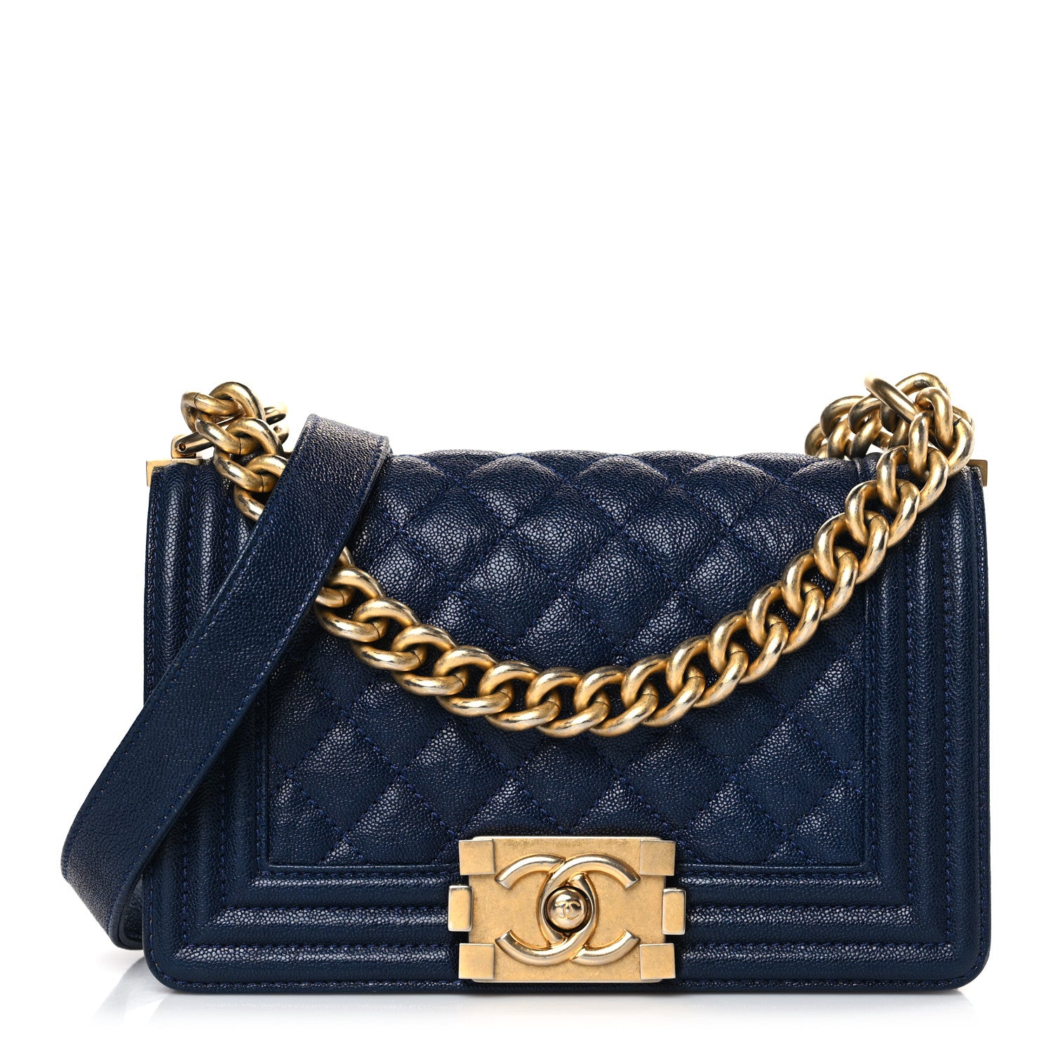 Chanel Caviar Quilted Small Boy Flap Navy 1 of 9
