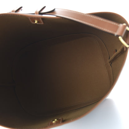 Celine Triomphe Canvas Calfskin Medium Bucket Bag Tan 5 of 9