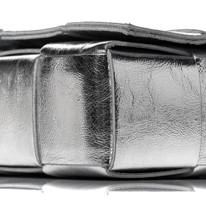 Bottega Veneta Metallic Lambskin Maxi Intrecciato Cassette Crossbody Bag Silver 9 of 9