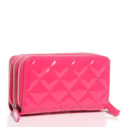 Chanel Patent Calfskin Quilted Zip Around Phone Holder Pink 3 of 8