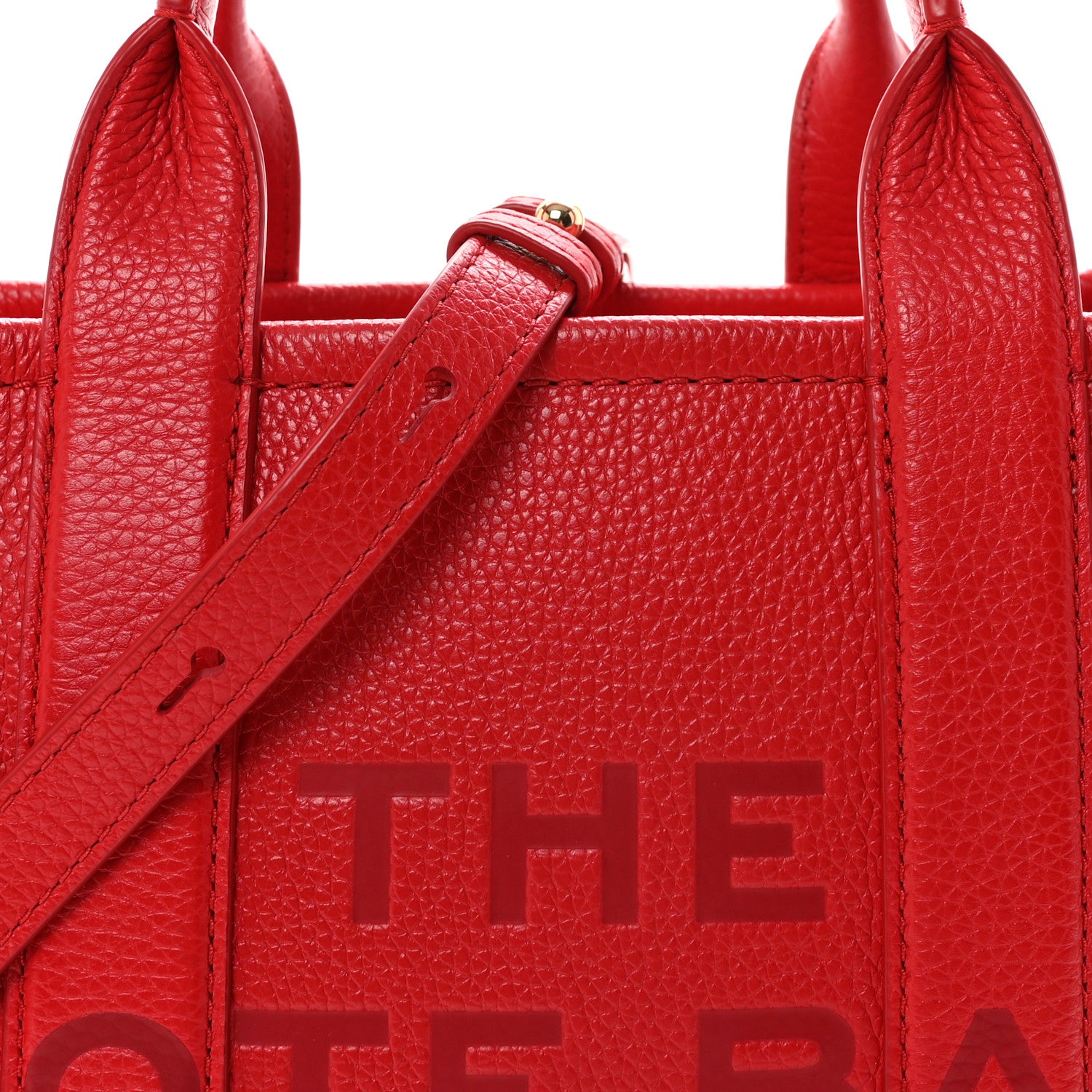 Marc Jacobs Grained Calfskin Small The Tote Bag True Red 7 of 9