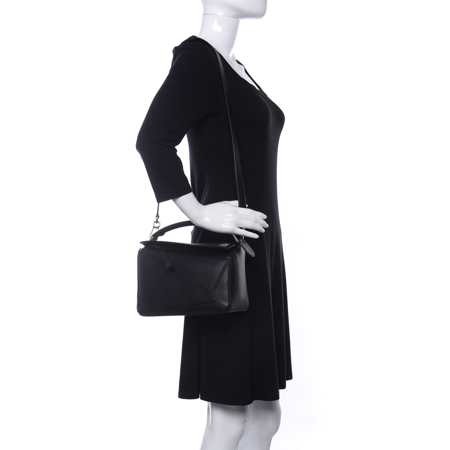 Loewe Calfskin Small Puzzle Bag Black 2 of 8
