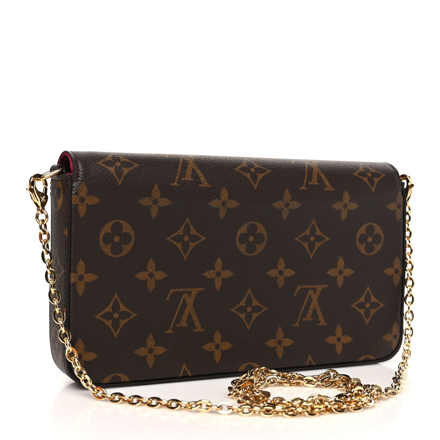 Monogram Pochette Felicie Chain Wallet Fuchsia