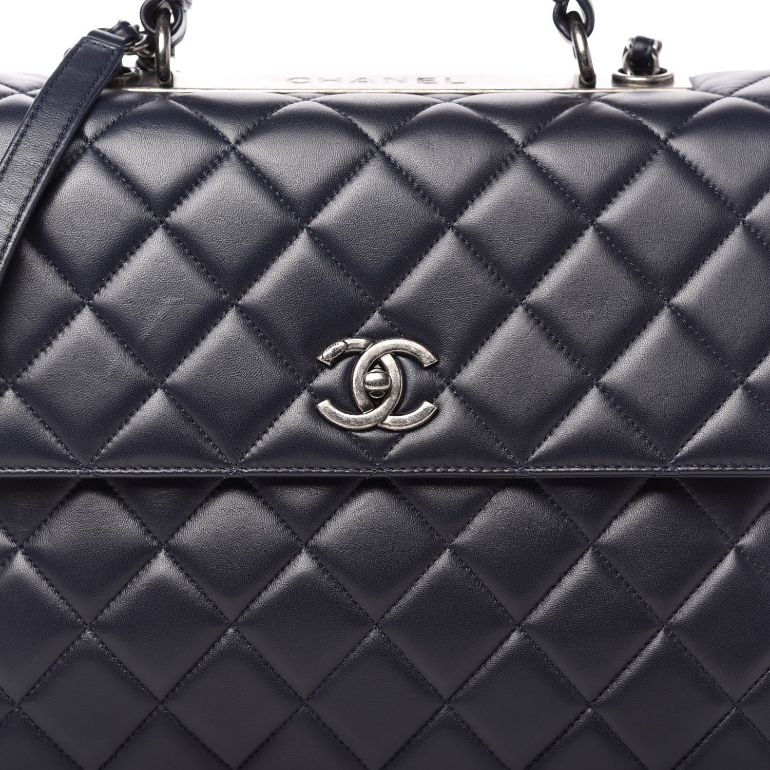 Chanel Lambskin Quilted Large Trendy CC Flap Dual Handle Bag Navy 10 of 10