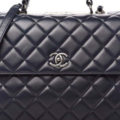 Chanel Lambskin Quilted Large Trendy CC Flap Dual Handle Bag Navy 10 of 10
