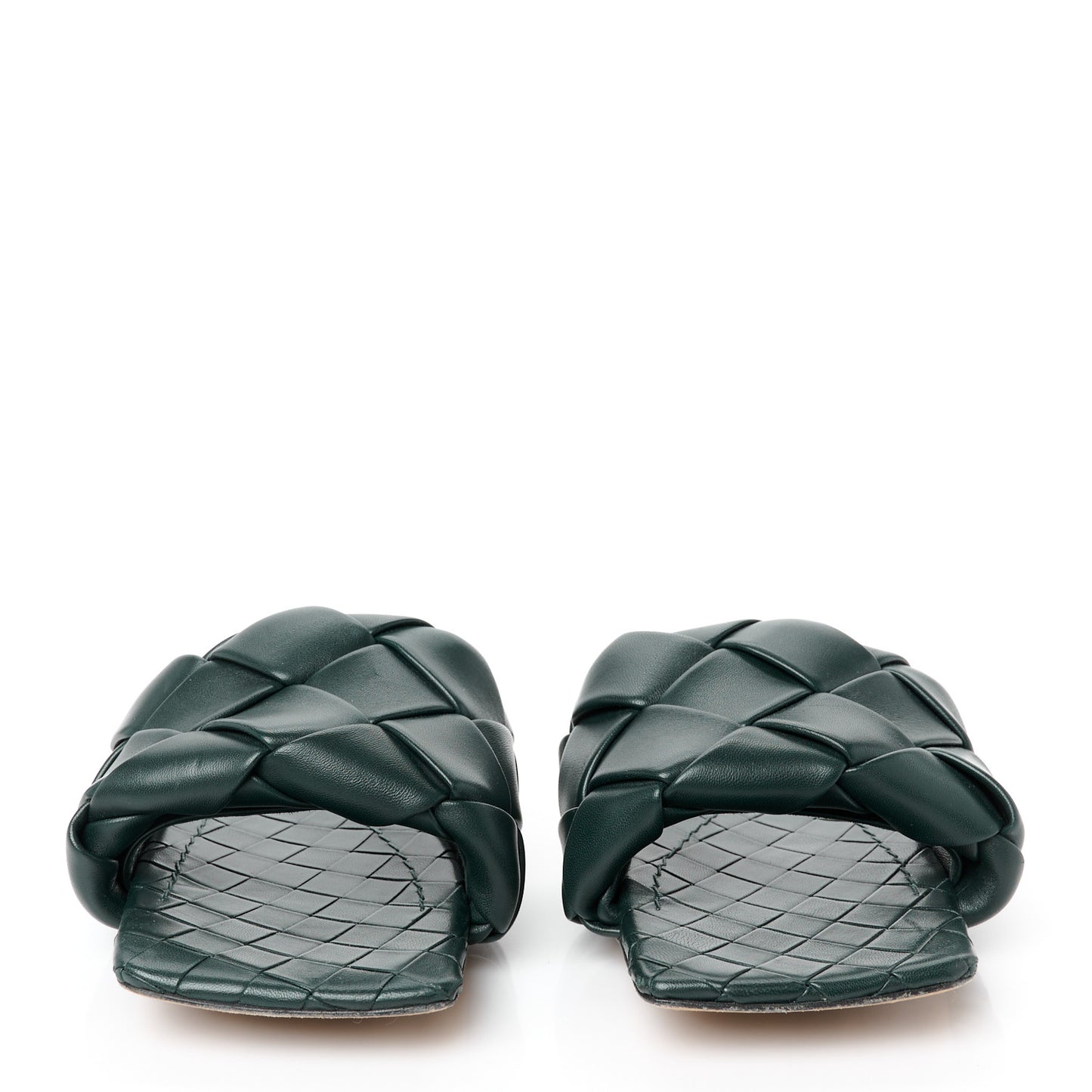 Nappa Maxi Intrecciato Lido Flat Sandals 39 Inkwell