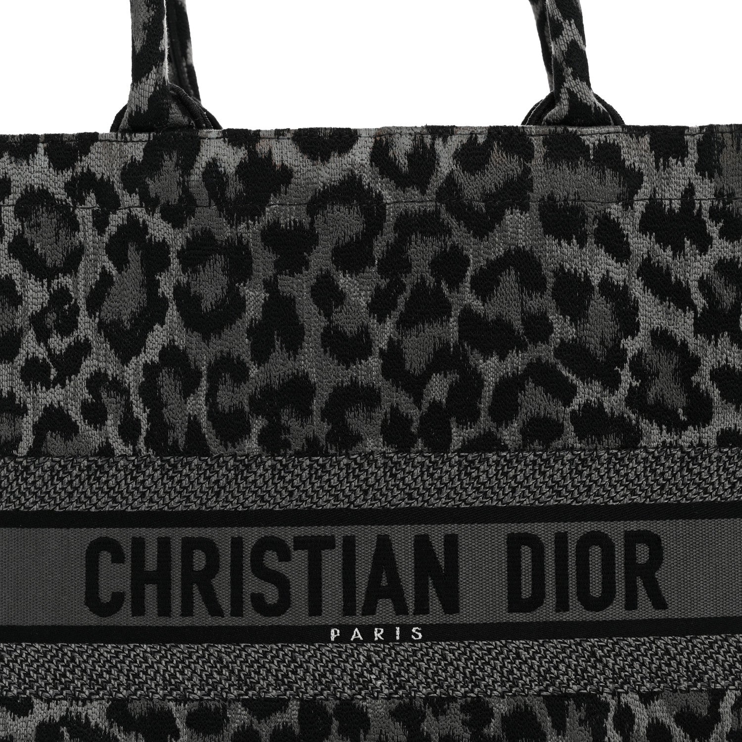 Christian Dior Canvas Mizza Embroidered Large Leopard Book Tote