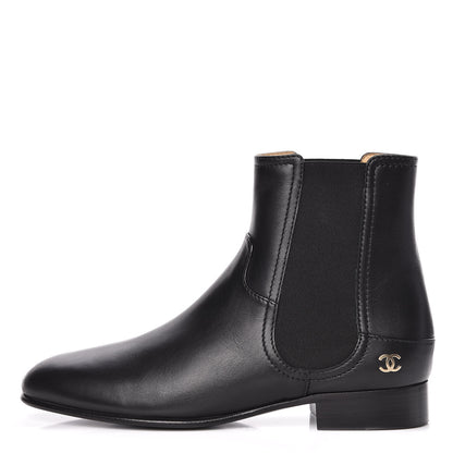 Chanel Calfskin Elastic Short Boots 39 Black 1 of 8