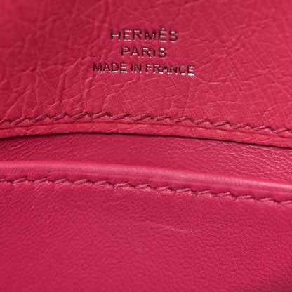 Hermes Ostrich Kelly Pochette Clutch Rose Tyrien 22 of 29