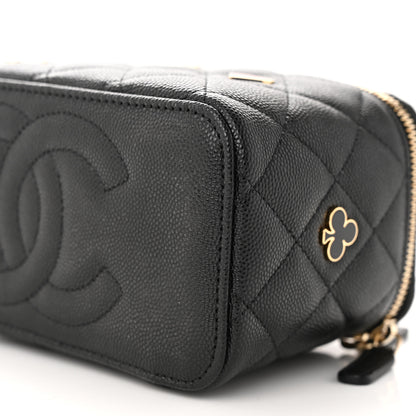 Chanel Caviar Quilted Enamel Coco Casino Small Vanity Case With Chain Black 10 of 10